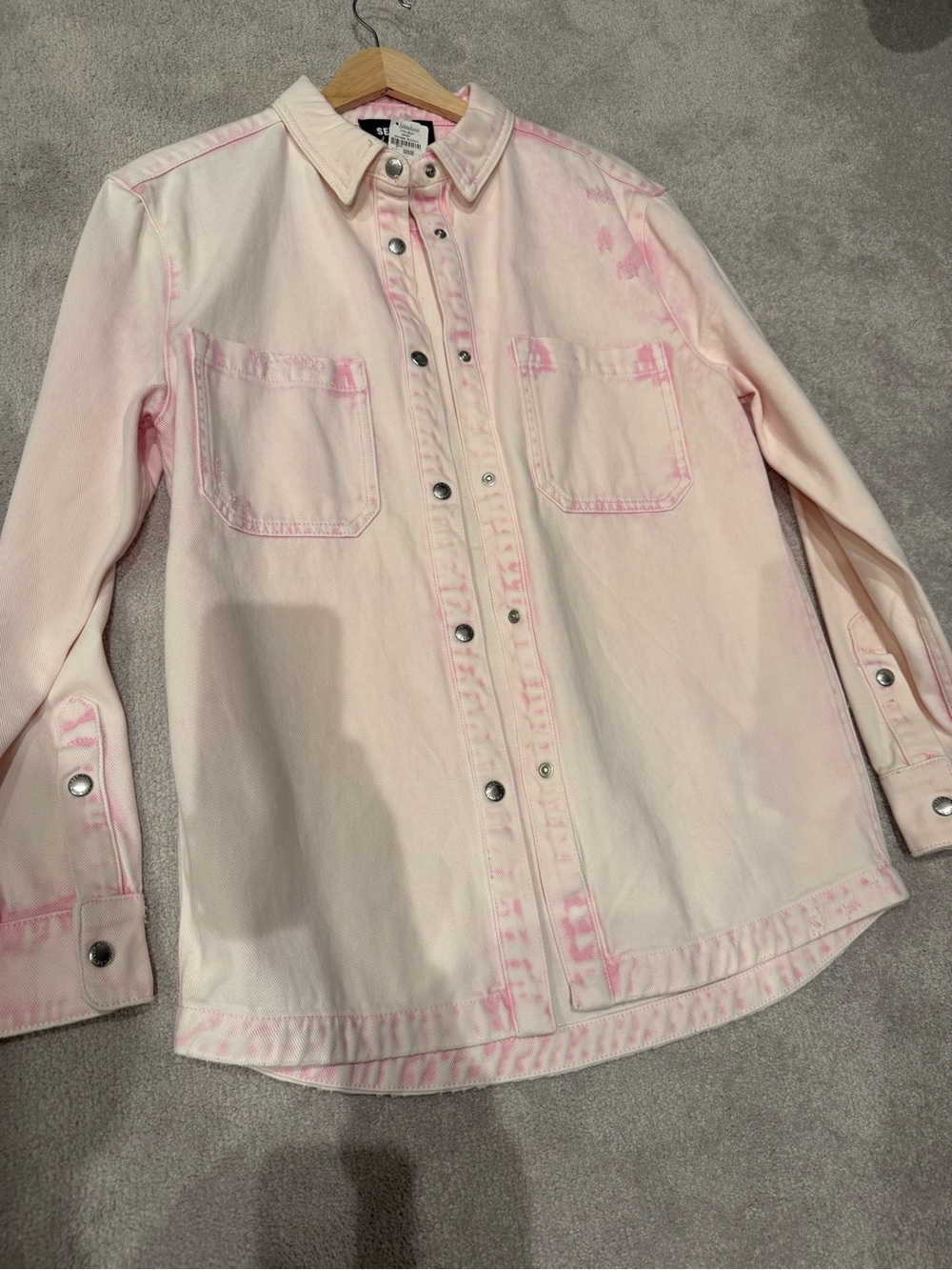 SER.O.YA Pale Pink Tie-Dye Button-Down Shirt